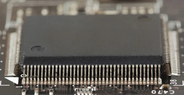 Macro microprocessor in computer — Stock Photo, Image