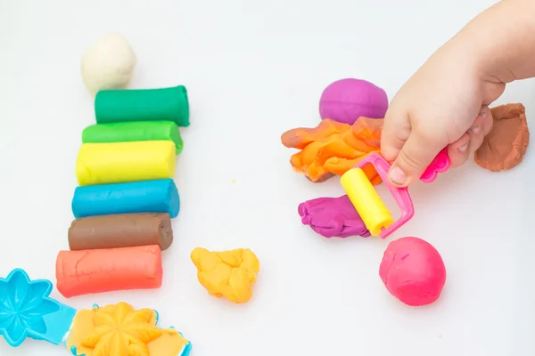 Multi color dough and tool — Stock Photo, Image