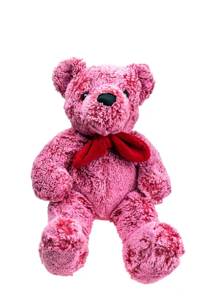 Urso de pelúcia rosa macro — Fotografia de Stock