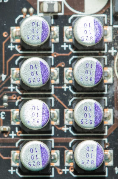 Čip makro elektroniky v počítači — Stock fotografie