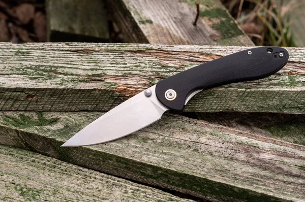 Pocket Knife Everyday Use Knife Lies Diagonally Angle Top — Stock Photo, Image