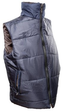 Beyaz arka planda kolsuz ceket. Sinai kolsuz ceket. İzole et.