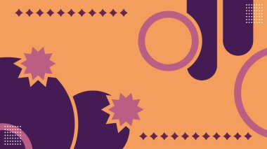 Soyut Modern Geometrik Turuncu Mor Şekil Arkaplanı. Vektör İllüstrasyonu