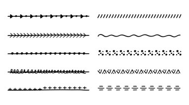 El Çekimi Bölme Çizgisi Çizim Ayırıcı Metin Dekorasyonu Elemanı. Vektör İllüstrasyonu