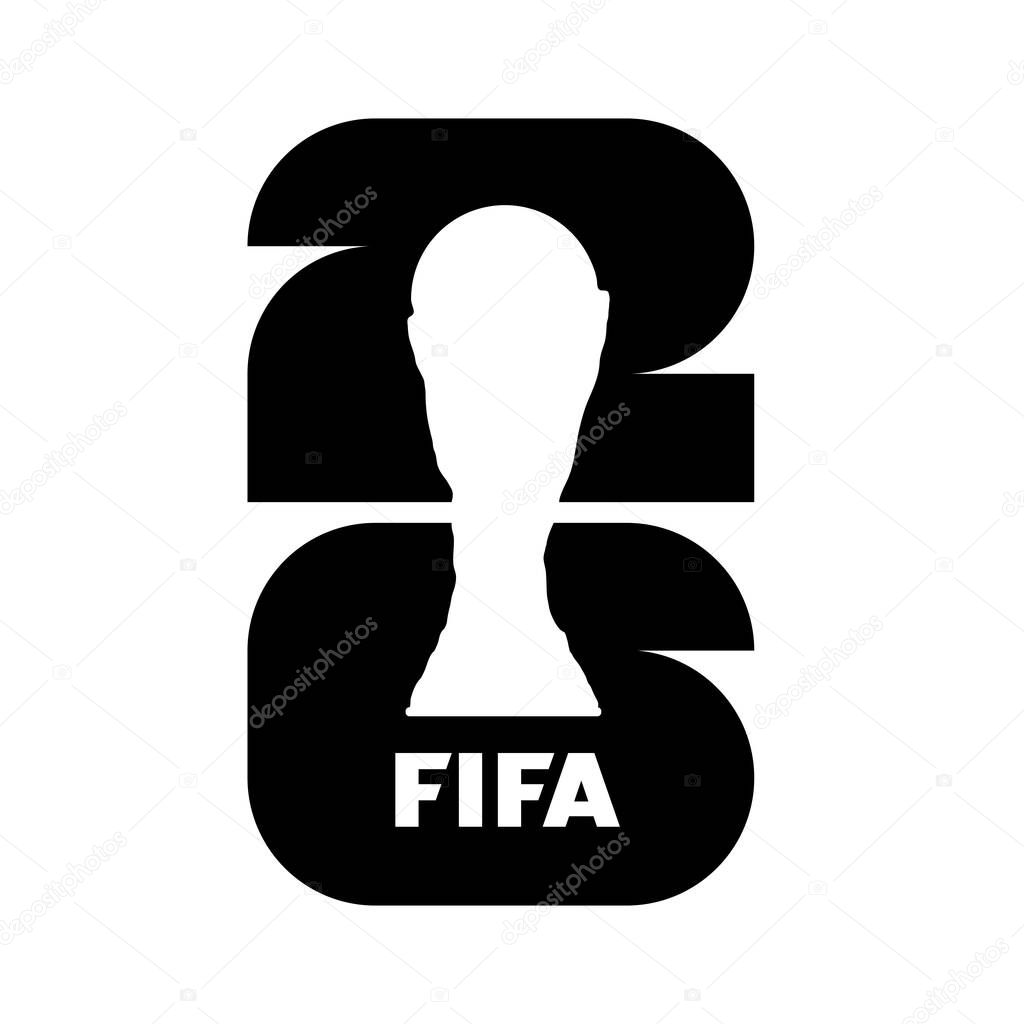 Official Silhouette Logo FIFA World Cup 2026 in USA, Canada and Mexico. Vector Illustration. Editorial Use Only