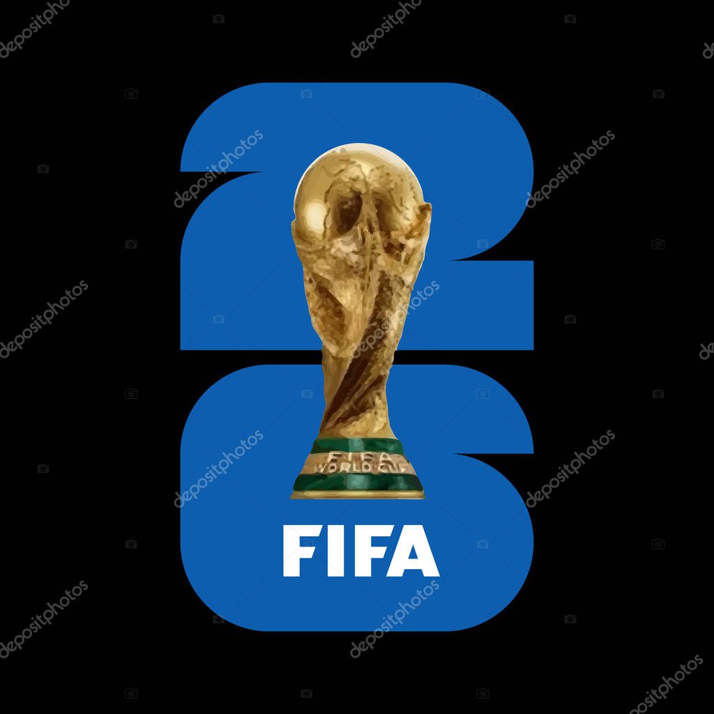 Official Logo FIFA World Cup 2026 in USA, Canada and Mexico. Vector Illustration Editorial Use Only, representing the global event.