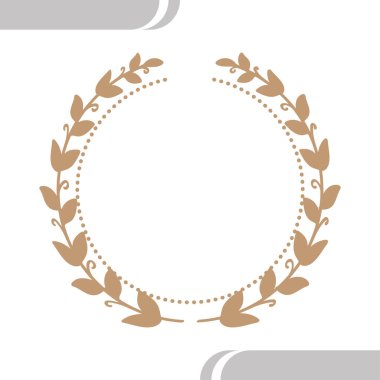 Yaprak Dekoratif Sınır ile Altın Vintage Çelenk Çerçevesi. Vektör illüstrasyonu.