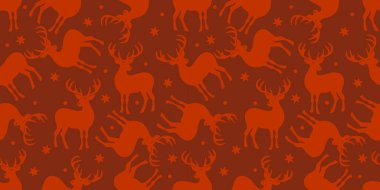 Geyik Geyiği ve Yıldızların Kusursuz Örnekleri. Vektör illüstrasyonu.