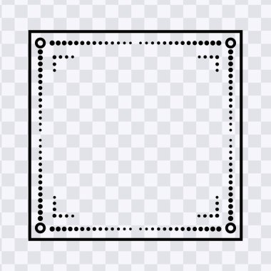 Geometrik Kare Sınır Çizgisi ve Çember Dekorasyon Şablonu. Vektör illüstrasyonu.