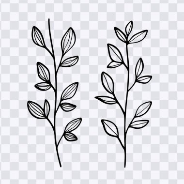 Sanat çizgisi doğa el çizimi koleksiyon vektörü illüstrasyonu