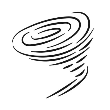 Doodle rüzgarı girdap çizgisi sanat el çizimi illüstrasyon elementi çizimi