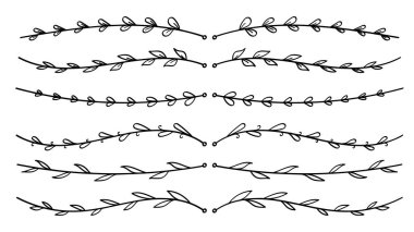 El çizimi yaprak ayırıcıları siyah ve beyaz.