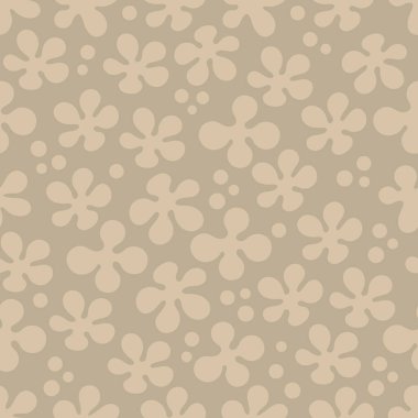 Kusursuz Kalıp Kahverengi Çiçekler Soyut Retro Tarzı. Vektör İllüstrasyonu