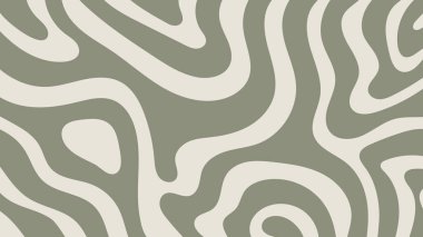 Yeşil Pastel Dalgaları Retro 60 'ların Moda Minimum 70' leri. Vektör İllüstrasyonu