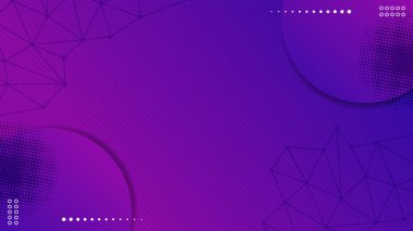 Modern Soyut Mor ve Mavi Gradyan Çemberi ve Çokgen Banner Teknoloji Arkaplanı. Vektör Sanatı