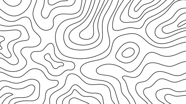 Siyah ve Gri renkli soyut Contour Topografik Çizgi Düzeni. Vektör illüstrasyonu