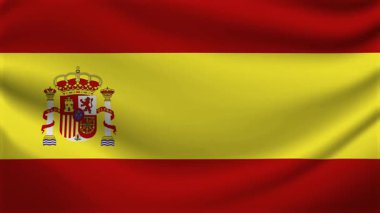 İspanya Bayrağı Ulusal Sancak Sallama Canlandırma Döngüsü Videosu