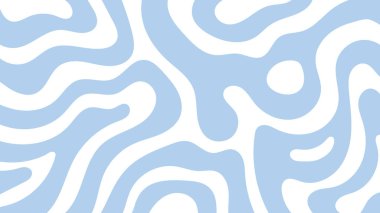 Soyut yatay arkaplan, mavi dalgalar 60 'lar, 70' ler tarzında. Pastel renklerde en az dalgalı tasarım. Vektör illüstrasyonu.