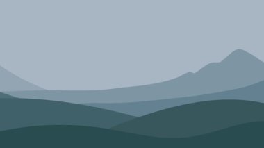 Mavi Dağlar Kuşlar ve Yükselen Güneş Canlandırması.