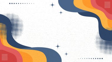 Düz Pastel Dalgalı Şekillerle Soyut Modern Arkaplan. Vektör İllüstrasyonu