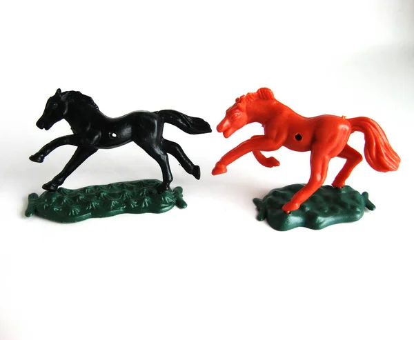 Toy Horses White Background — Stock Photo, Image