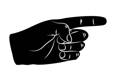 Siyah bir el silueti..