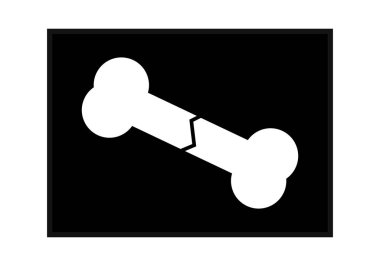 Kırık kemikli bir röntgenin simgesi..