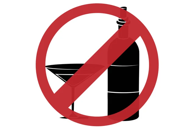 Symbol Für Alkoholverbot Auf Weißem Hintergrund — Stockvektor