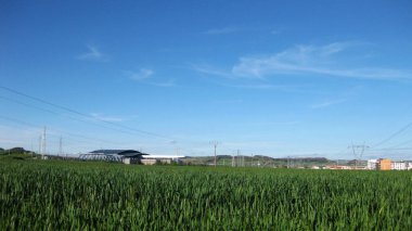 Baharda manzara ve ekilmiş tarlalar.