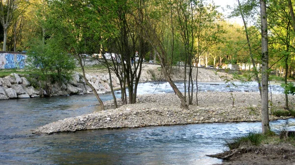 Les Rives Une Rivière Printemps — Photo