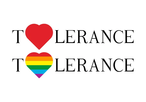 Texto Tolerancia Con Lgtbi Corazón Rojo — Vector de stock