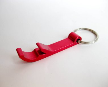 Red bottle opener in white background. clipart