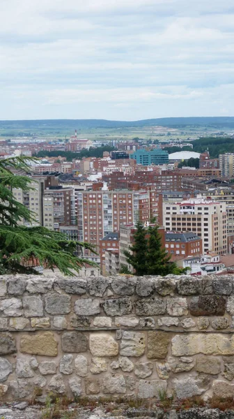 Panorama Van Burgos Spanje Naast Een Muur — Stockfoto