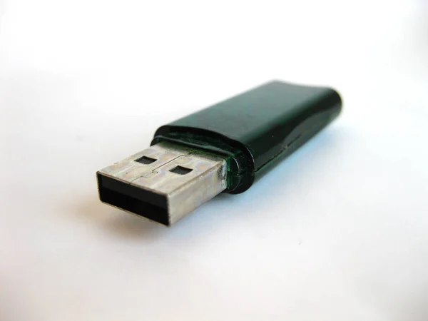 Usb Verde Sfondo Bianco — Foto Stock