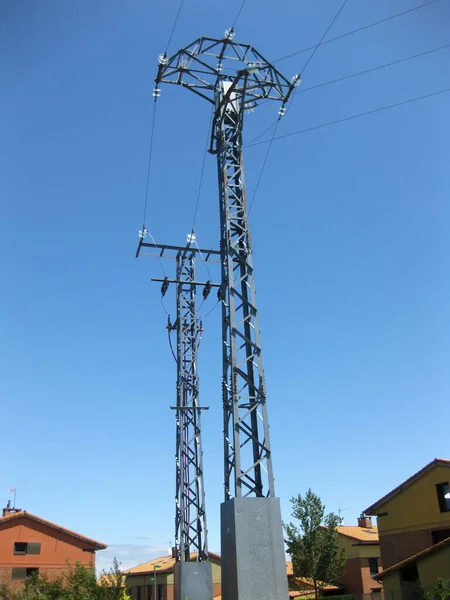 Stromleitungen Einer Landschaft — Stockfoto