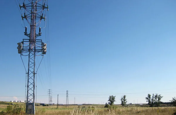 Linee Elettriche Paesaggio — Foto Stock