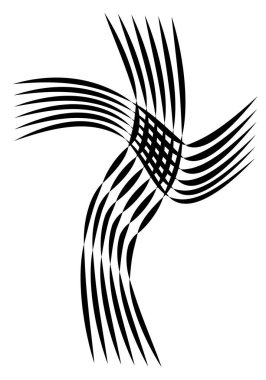 Beyaz arka planda çizgili çapraz dans