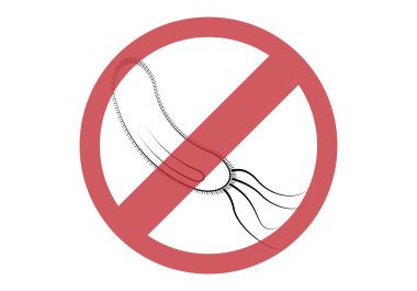 Beyaz arkaplanda bakteri yasaklı simgesi