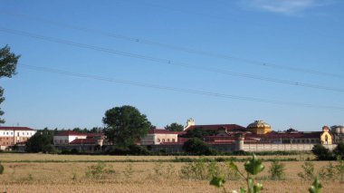 Tarlalar ve ağaçlar.