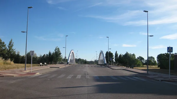 Carreteras Una Zona Sin Casas — Foto de Stock