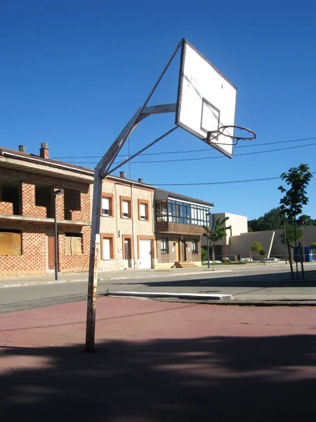 Quadra Basquete Uma Cidade — Fotografia de Stock