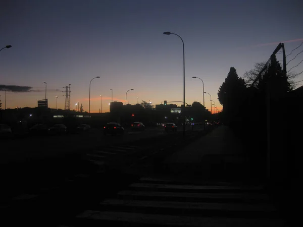 Burgos Cidade Com Céu Por Sol — Fotografia de Stock