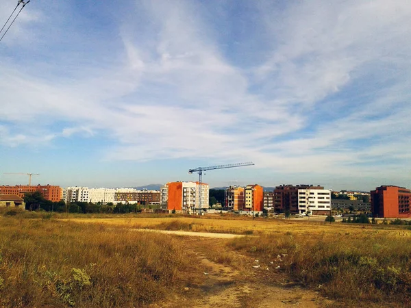 Oříznout Pole Panoramatickým Výhledem Burgos — Stock fotografie