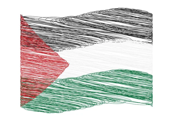 Bandera Palestina Verde Negro Blanco Rojo — Vector de stock