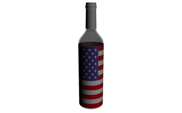 Botella Con Bandera Estados Unidos América —  Fotos de Stock