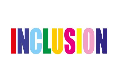 Engellilerin dahil edilmesinin çok renkli başlığı.