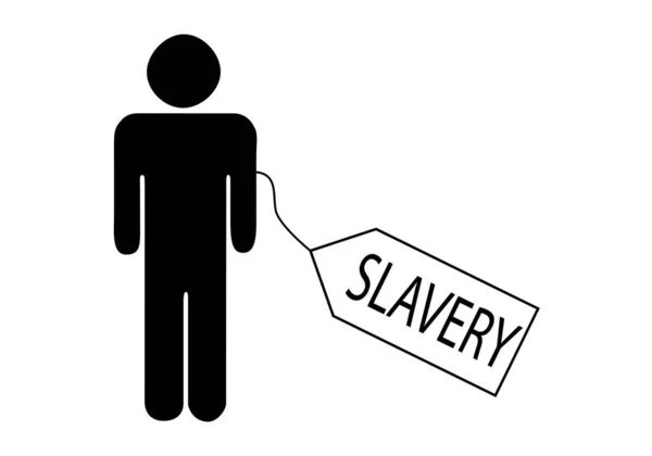 白いラベルの奴隷のアイコン — ストックベクタ