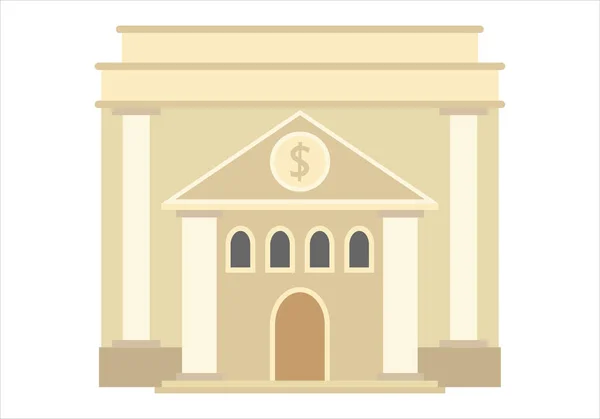 Webclassic Bank Building White Background — Stock Vector