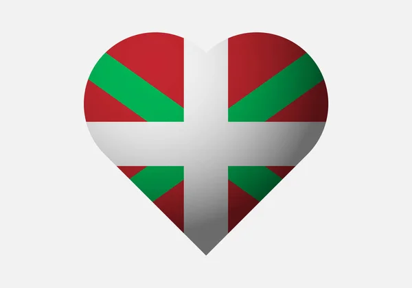 Bandera Euskadi Corazón — Archivo Imágenes Vectoriales