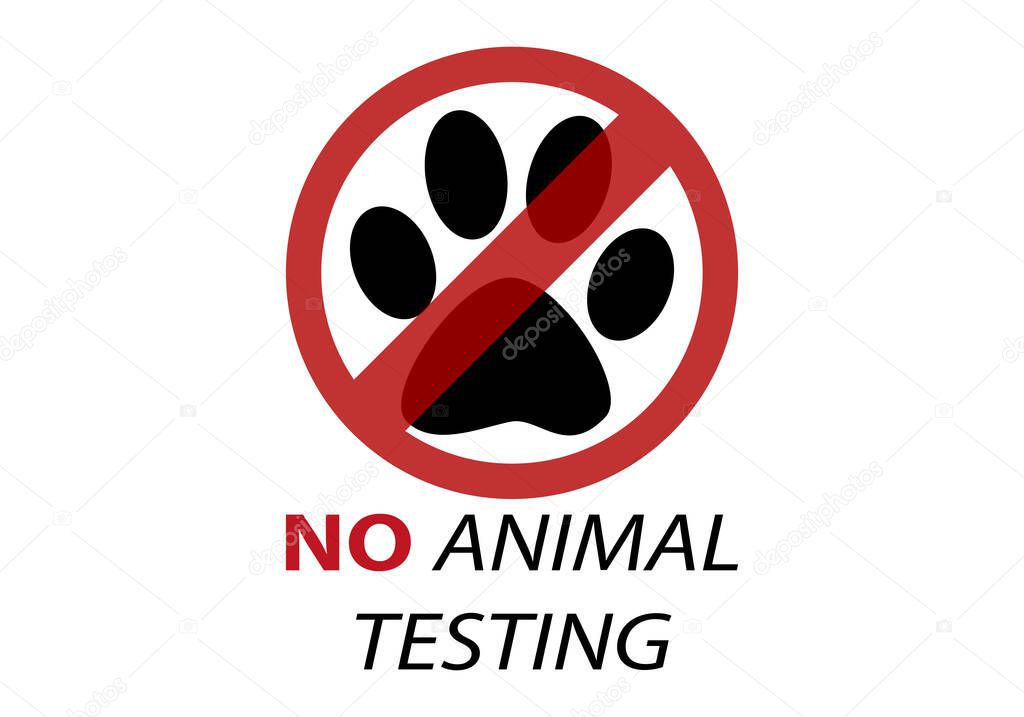 No to animal testing on white background.